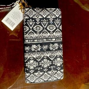 Black and white quilted wallet brand new